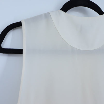 Theory Silk Sleeveless Blouse Ivory Button Front Lightweight Women's S
