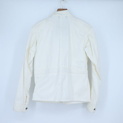 Belstaff Vintage Motorcycle Jacket White Lightweight 4 Pocket Women's S
