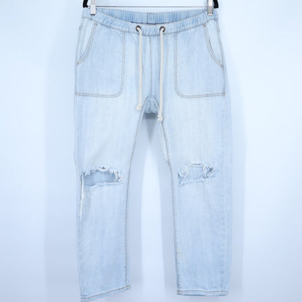 ONE TEASPOON Shabbies Drawstring Jean Blue Hustler Distressed Boyfriend Womens M