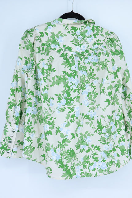 TUCKERNUCK Corrigan Popover Blouse English Ivy Green Long Sleeve Women's M