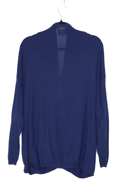PAS DE CALAIS Cotton Linen Cardigan Navy Blue Long Sleeves Women's 38/US 4-6