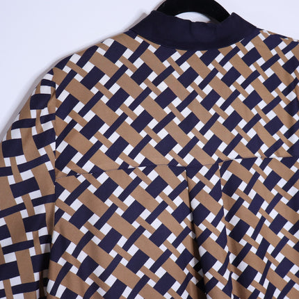 VERONICA BEARD Sumatra Mini Shirt Dress Navy Multi Wide Sleeve Women's 10