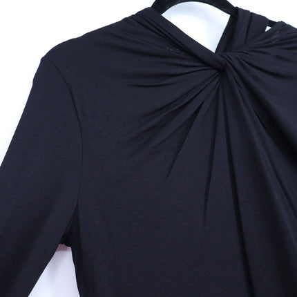 HELMUT LANG Asymmetric Mini Dress NWT Black Twisted Long Sleeve Women's M