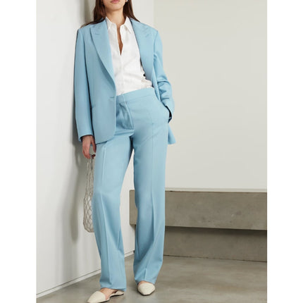 STELLA MCCARTNEY Wool Straight Leg Pants NWT Mineral Blue Women's 50/14