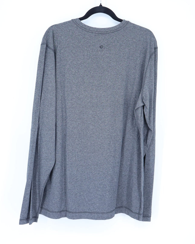 Lululemon Long Sleeve Knit Top Heathered Gray Crew Neck Active Men's XL