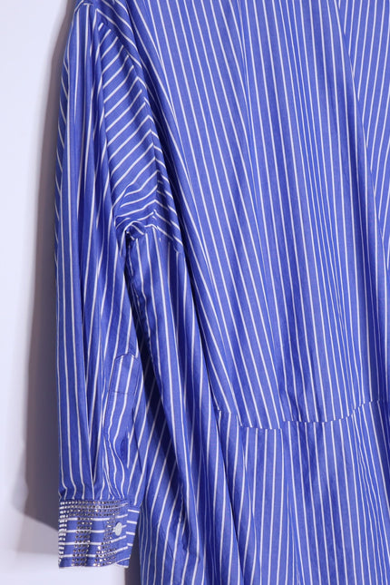 AZ FACTORY x Lutz Huelle Striped Shirtdress White Blue Oversized Women's 38/US 6