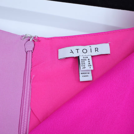 ATOIR Lost To The Night Dress Pink Fuchsia Mini Balloon Hem Puff Sleeve Womens 4