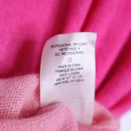 ALICE + OLIVIA Gleeson Cashmere Sweater Dip Dye Ombre Pink Long Sleeve Women's L