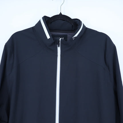 Rhone Rain or Shine Full Zip Jacket Black Hideaway Hood Windbreaker Men's XXL