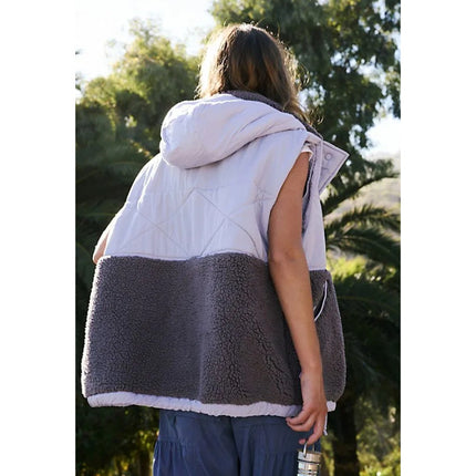 FP MOVEMENT Adventure Awaits Fleece Vest Shark Combo Lavender Women's S